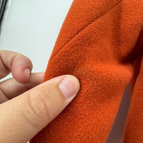 Harve Benard Womens Rust Orange Wool Cashmere Jacket Pea Coat Size 10 Winter - Picture 7 of 11